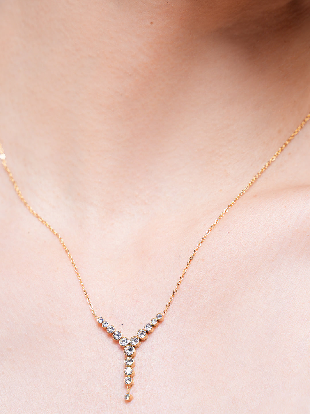 Exquisite Bling Cubic Zirconia Y- Shape Chic Necklace