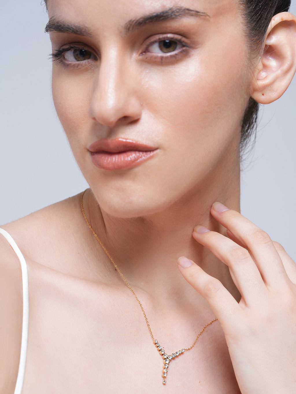 Exquisite Bling Cubic Zirconia Y- Shape Chic Necklace
