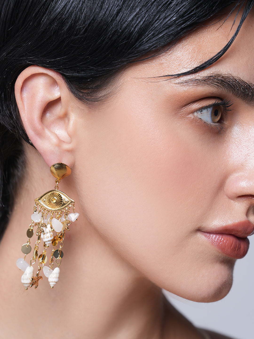 Ocean Style Shell Conch Starfish Dangle Earrings