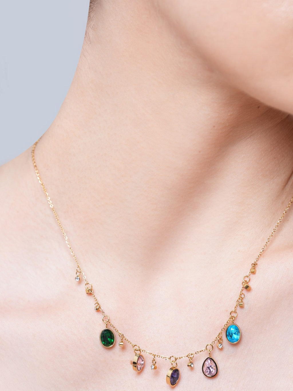 Colorful Cubic Zirconia Necklace
