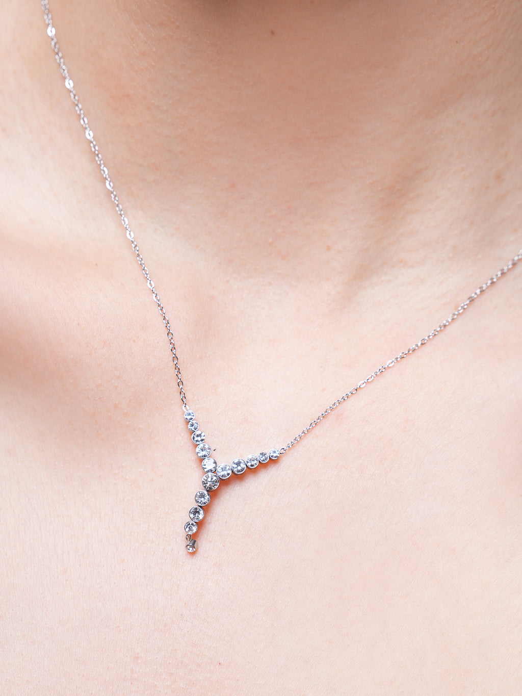 Exquisite Bling Cubic Zirconia Y- Shape Chic Necklace