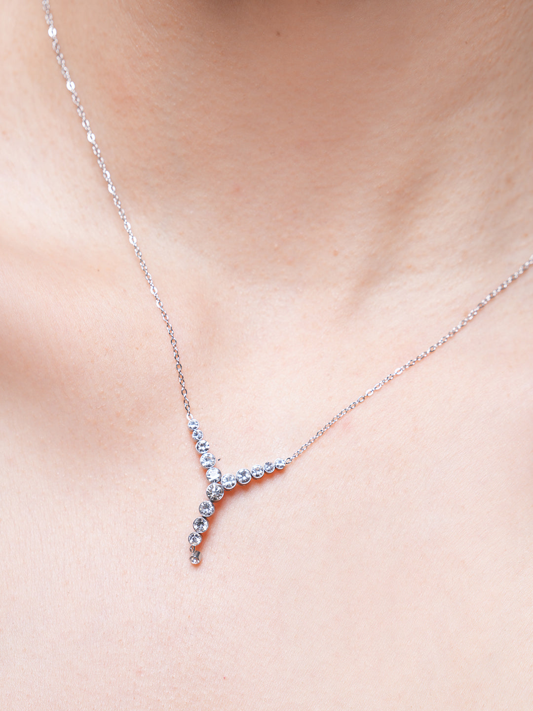 Exquisite Bling Cubic Zirconia Y- Shape Chic Necklace