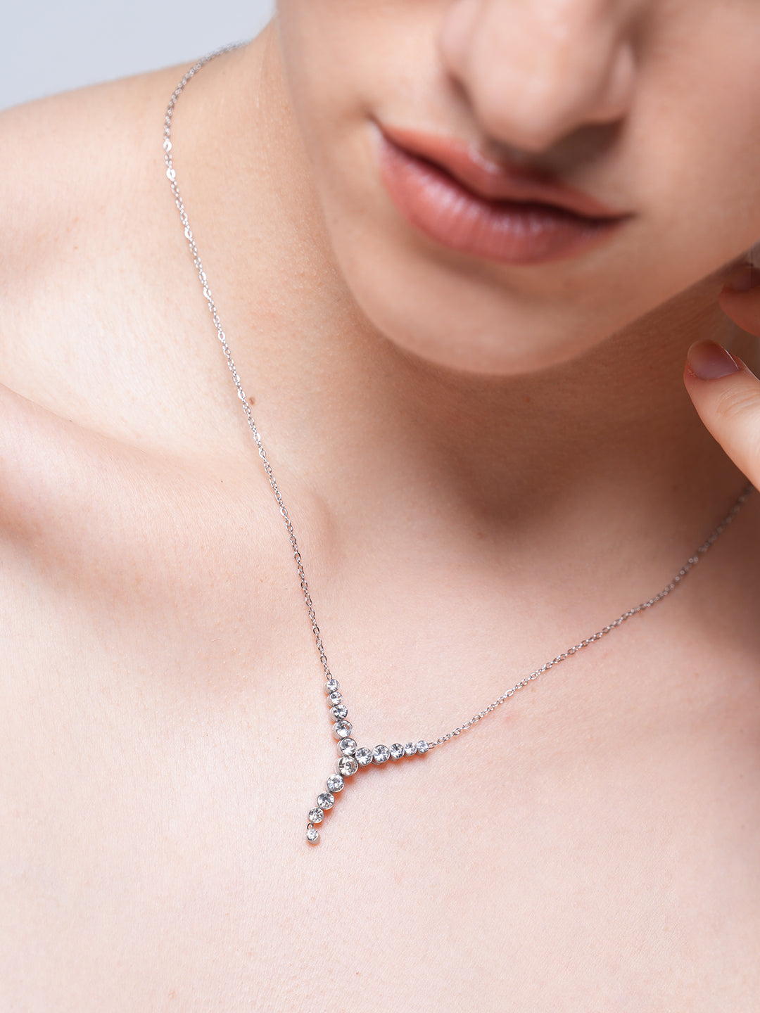 Exquisite Bling Cubic Zirconia Y- Shape Chic Necklace