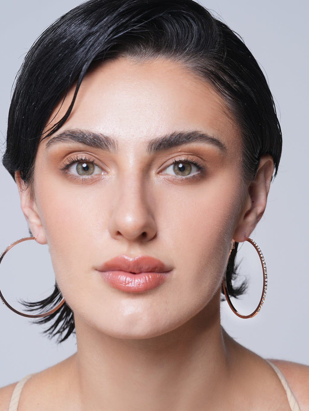 Rose Gold CZ Hoops