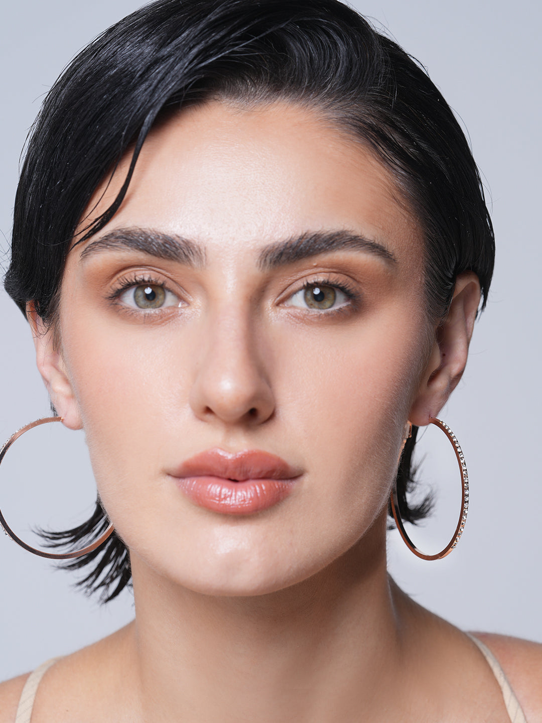 Rose Gold CZ Hoops
