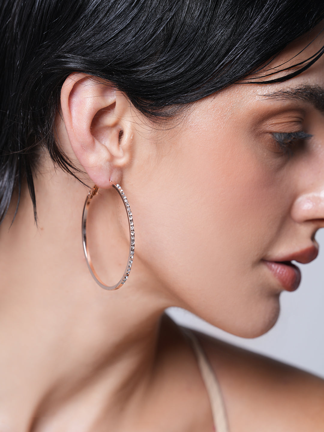 Rose Gold CZ Hoops