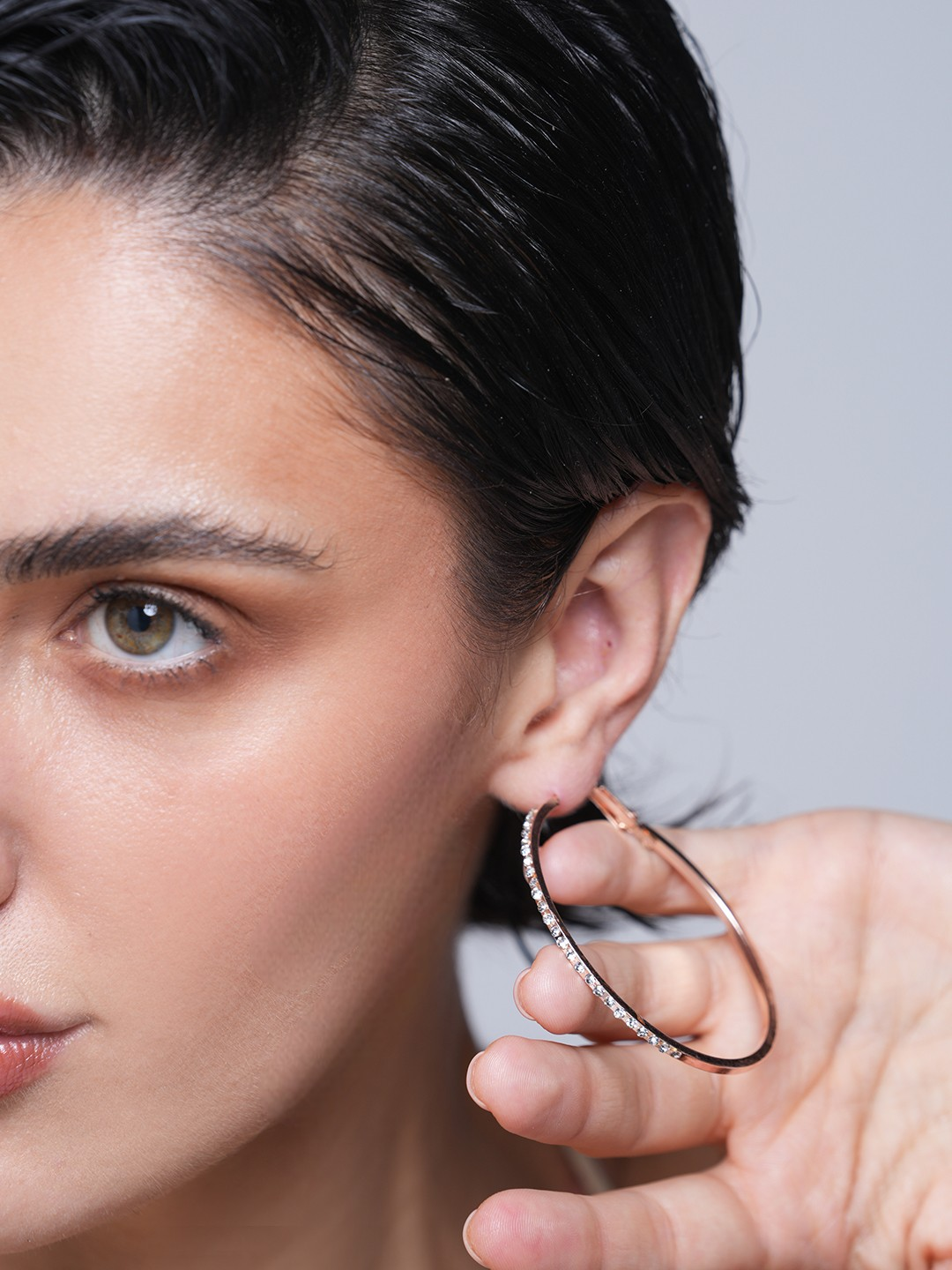 Rose Gold CZ Hoops