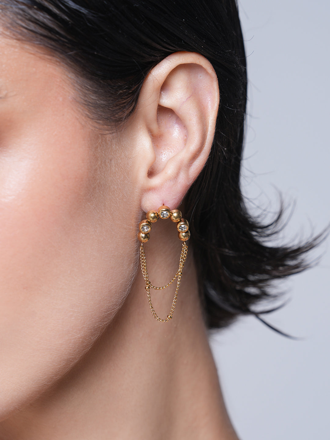 Delicate Chain CZ Hoops