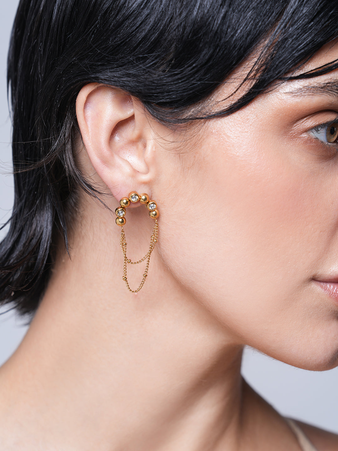 Delicate Chain CZ Hoops
