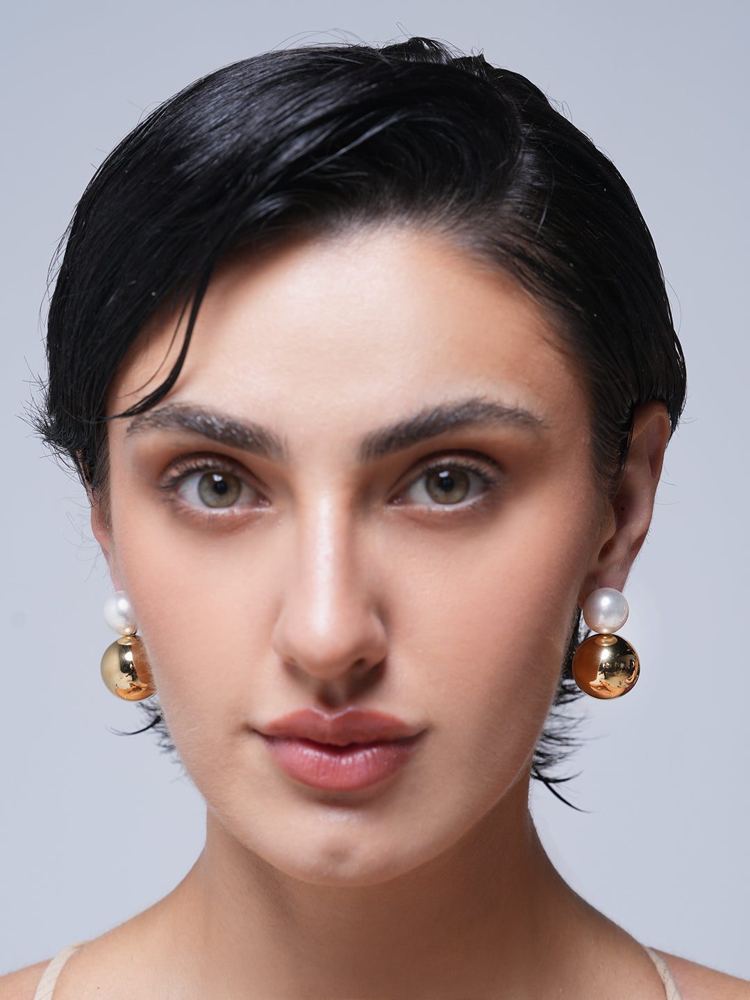 Ball Dangle Pearl Stud Earrings