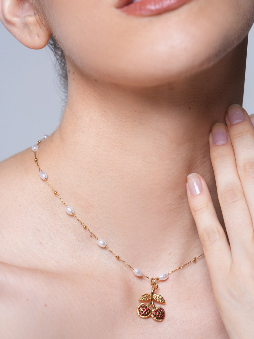 Zircon Cherry Pendant Necklace