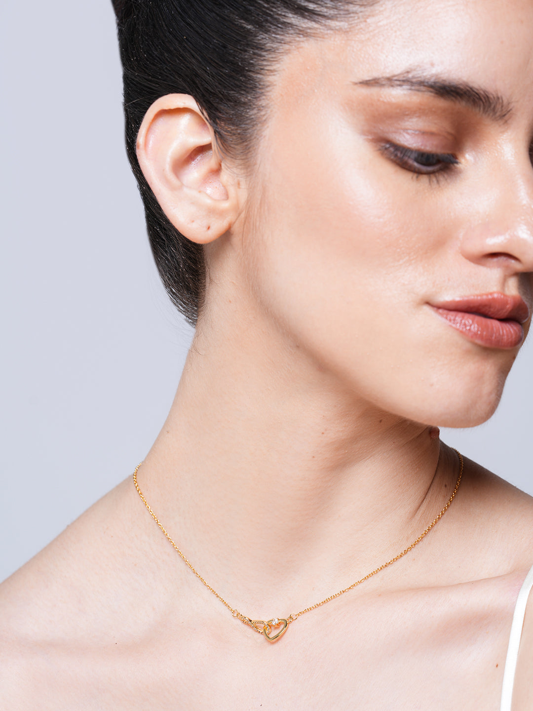 Zircon Heart Pendant Necklace