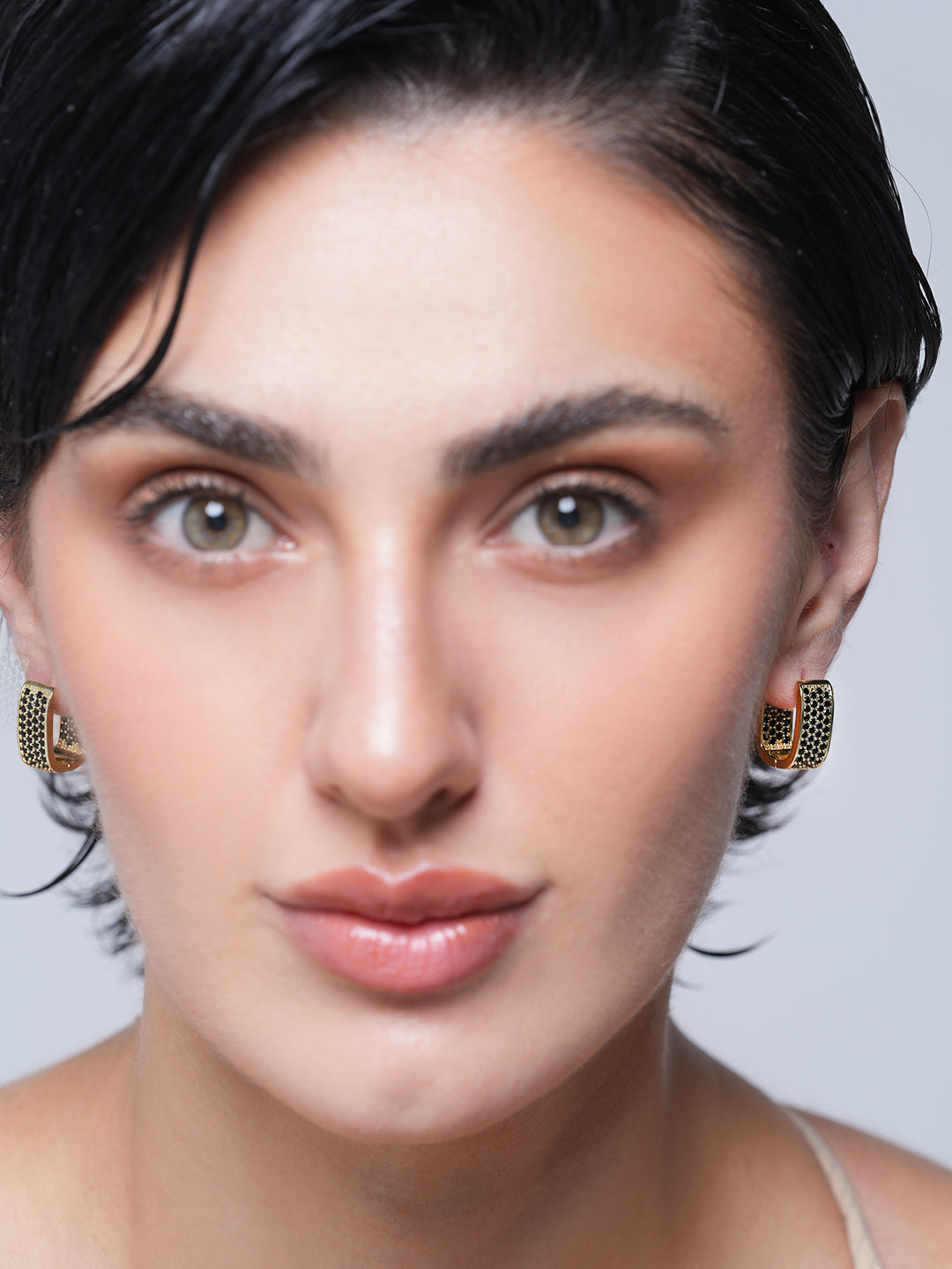Black CZ Hoops