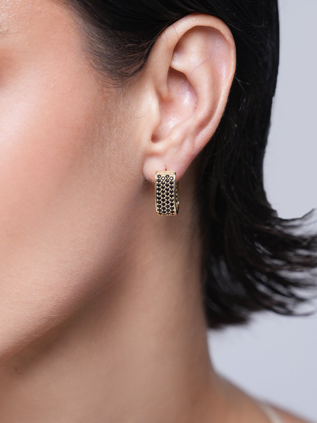 Black CZ Hoops