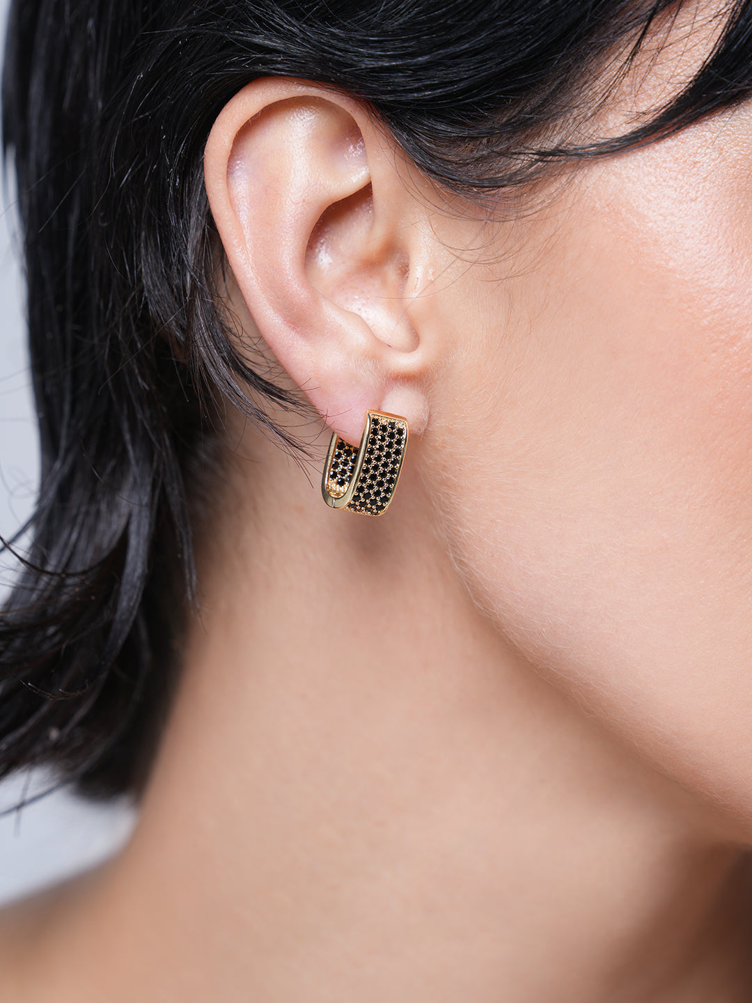 Black CZ Hoops