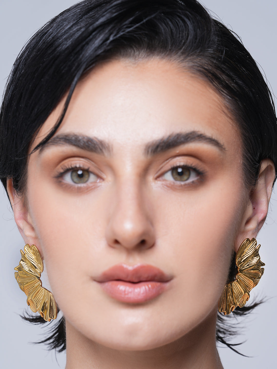 Metal Irregular Petal Earrings