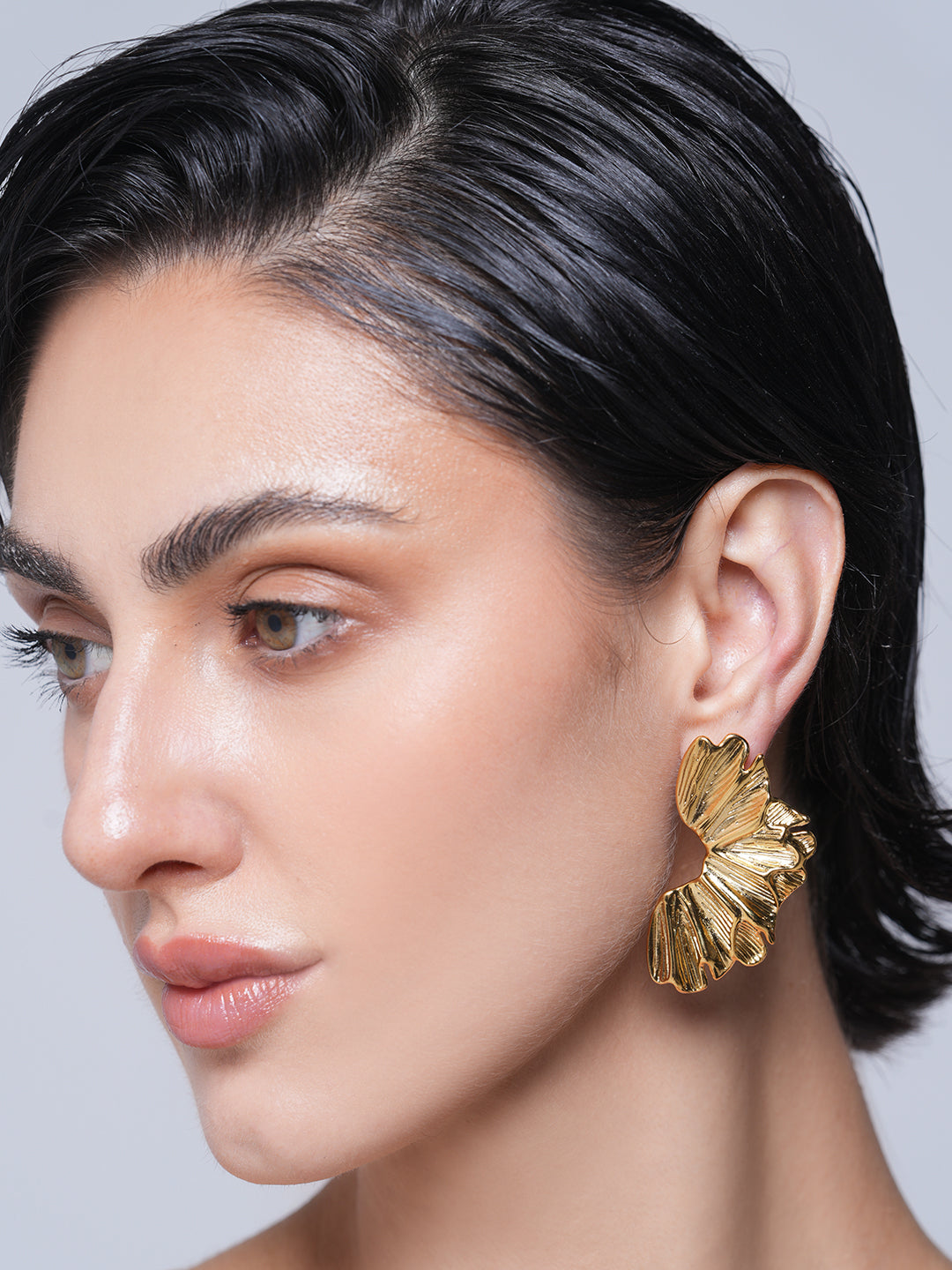 Metal Irregular Petal Earrings