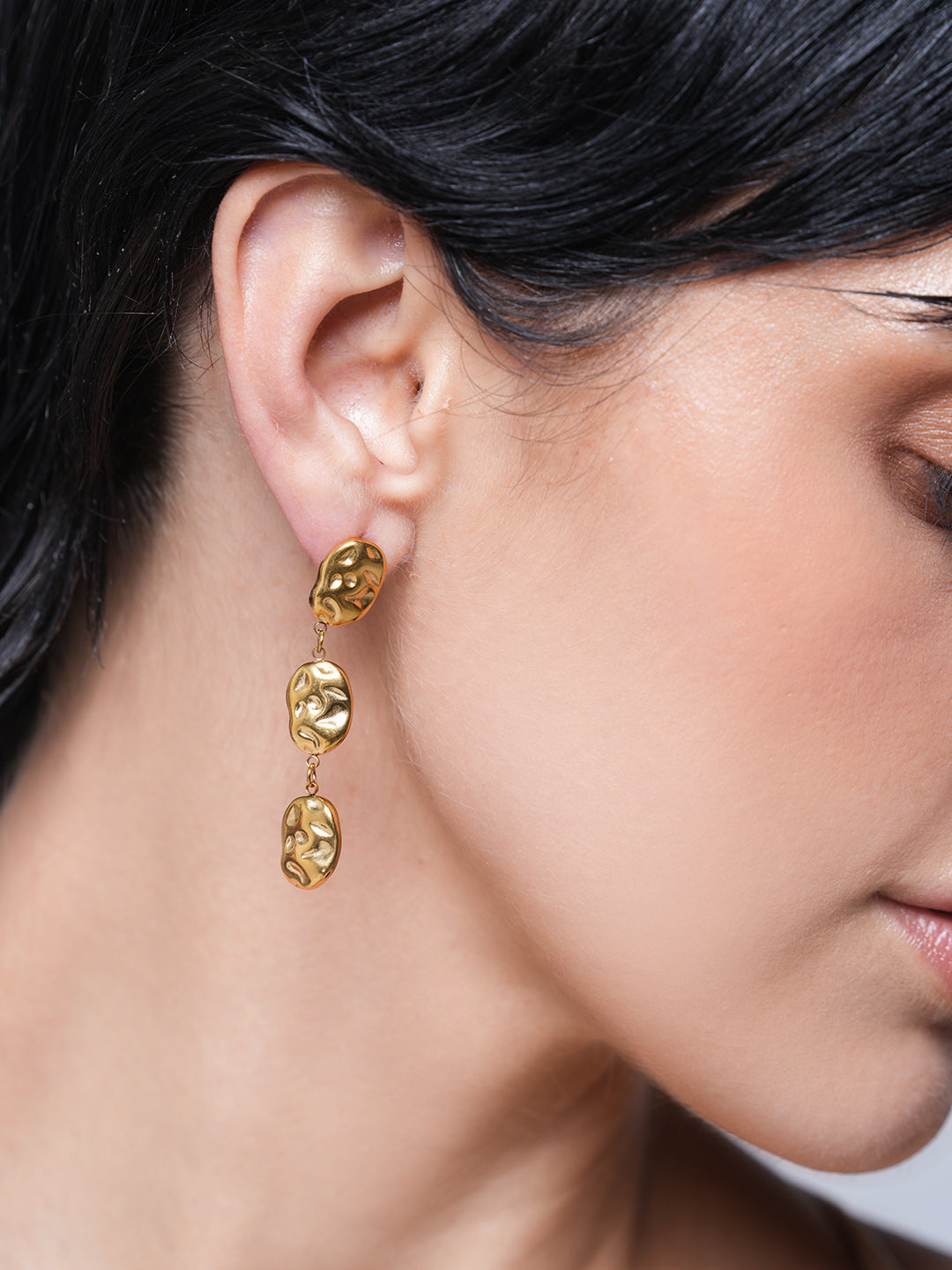 Hammered Drop Dangle Earrings