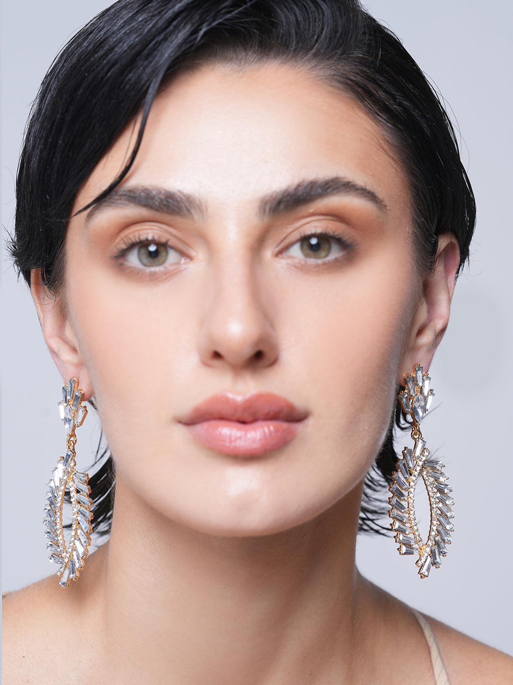 Rhinestone Long Drop Earrings