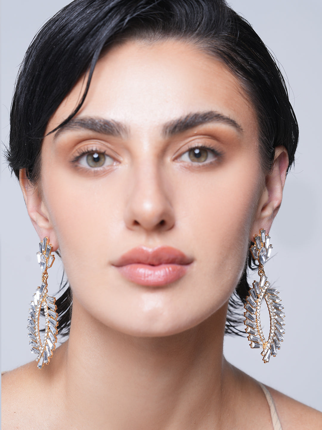 Rhinestone Long Drop Earrings