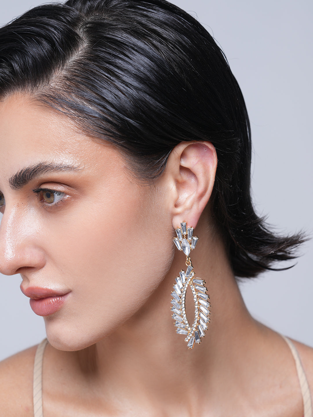Rhinestone Long Drop Earrings