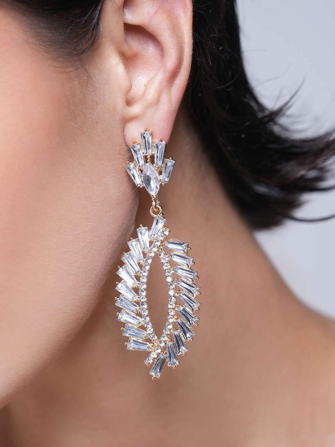 Rhinestone Long Drop Earrings