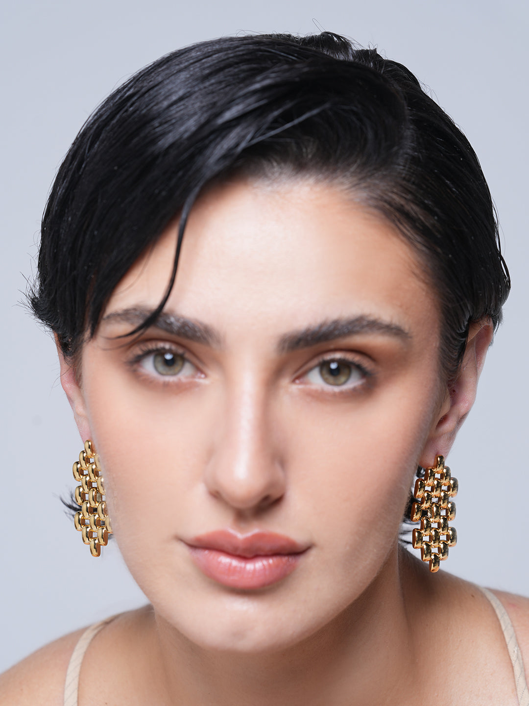 Geometric Chain Drop Earrings