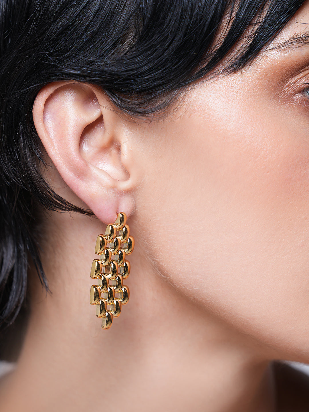 Geometric Chain Drop Earrings