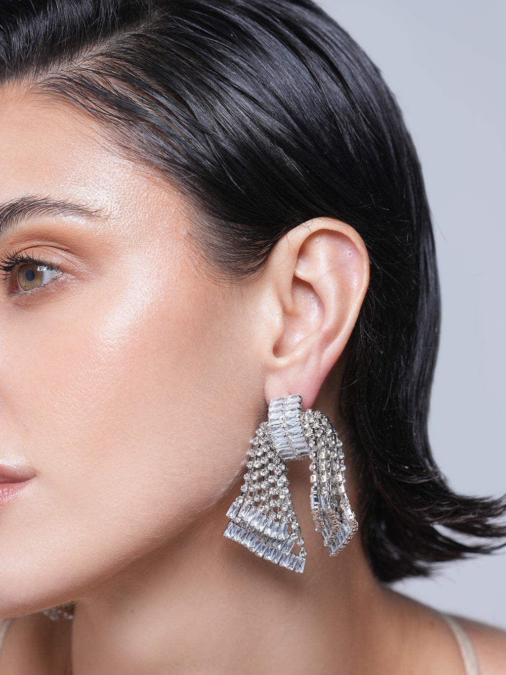 Bow Knot Rhinestones Earrings