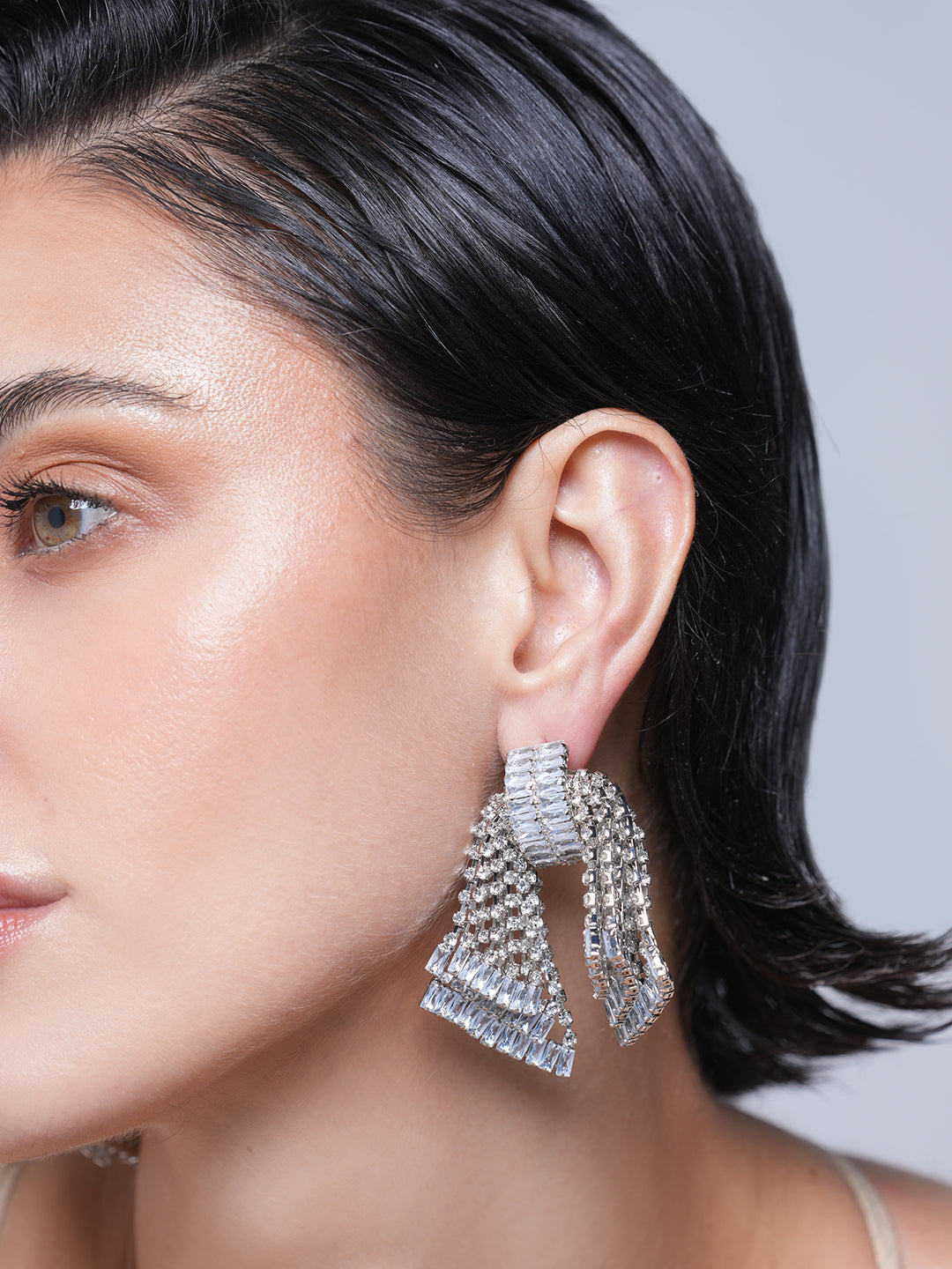 Bow Knot Rhinestones Earrings