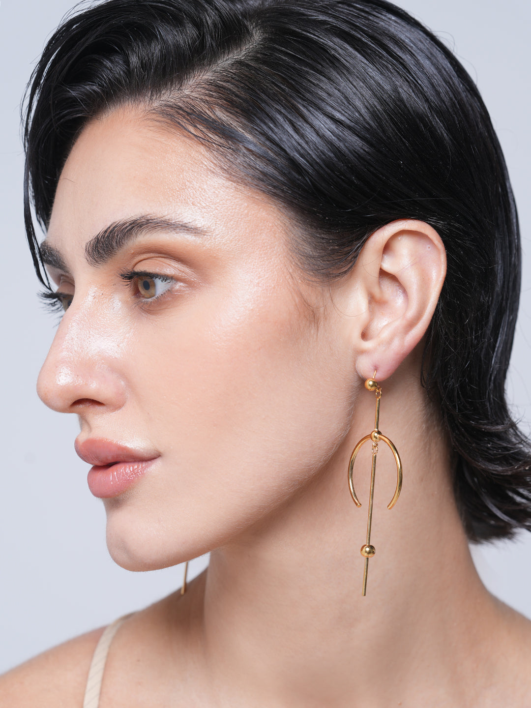 Circle Line Dangle Earrings