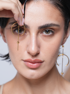 Circle Line Dangle Earrings