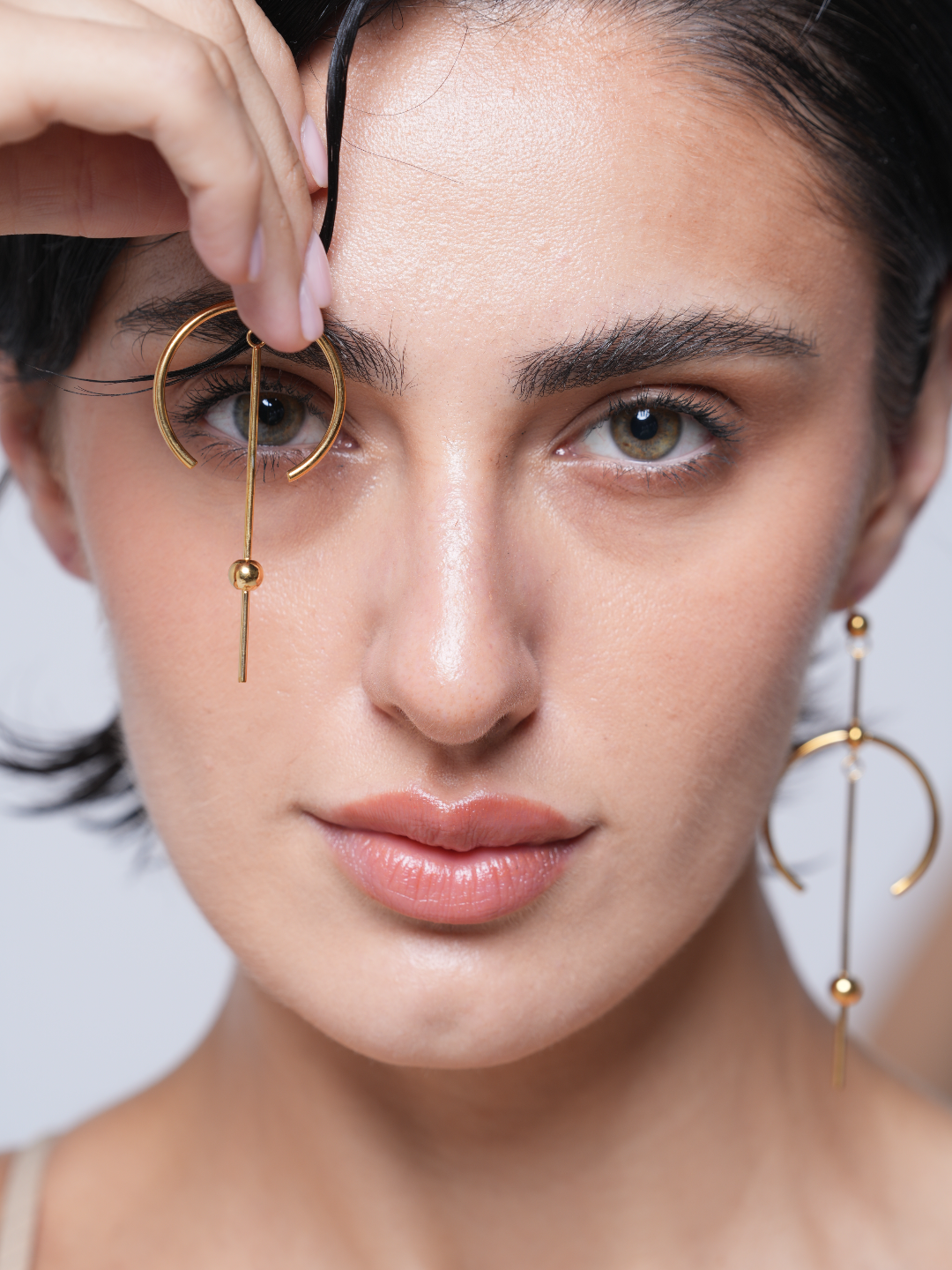 Circle Line Dangle Earrings