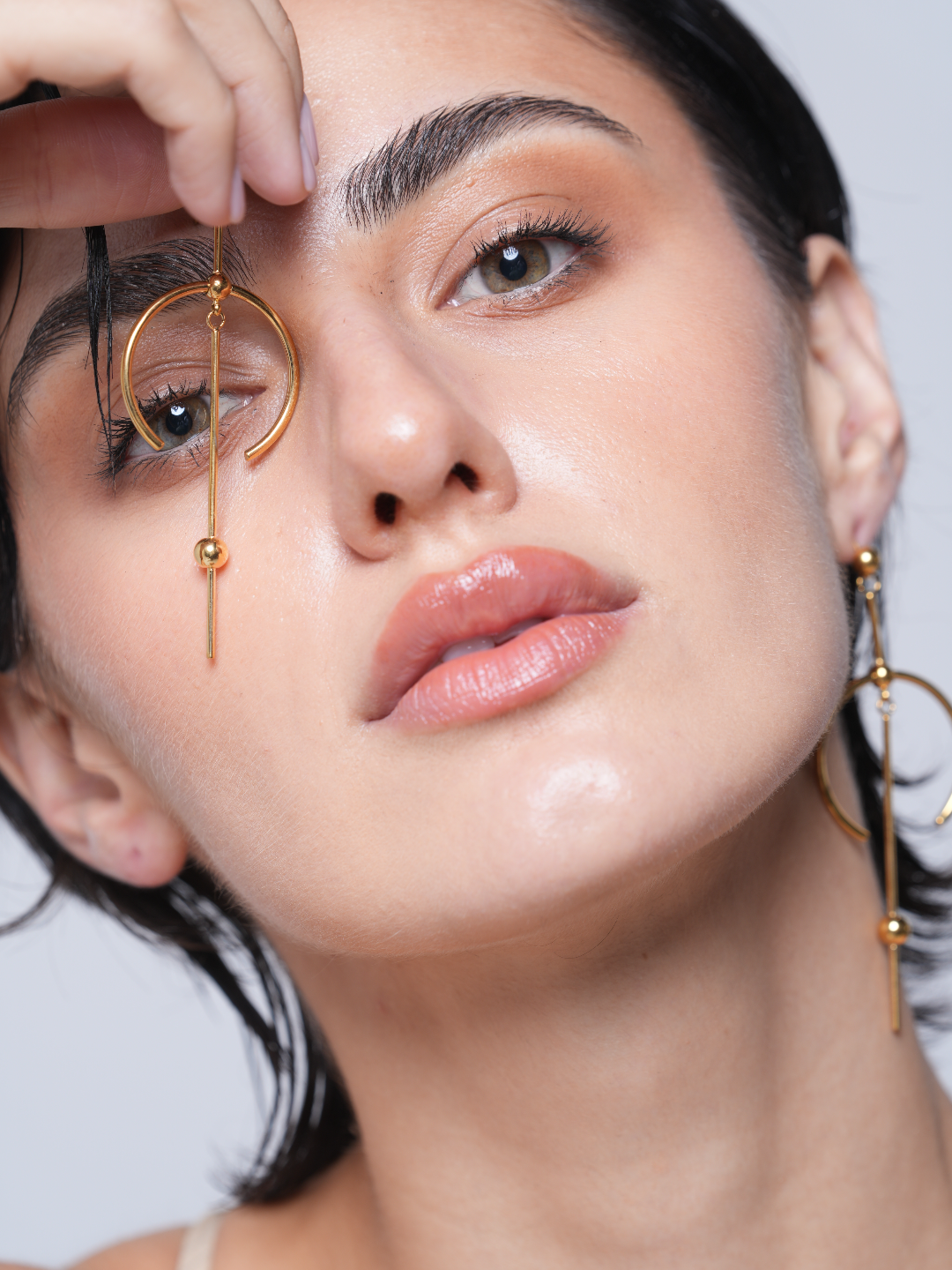 Circle Line Dangle Earrings