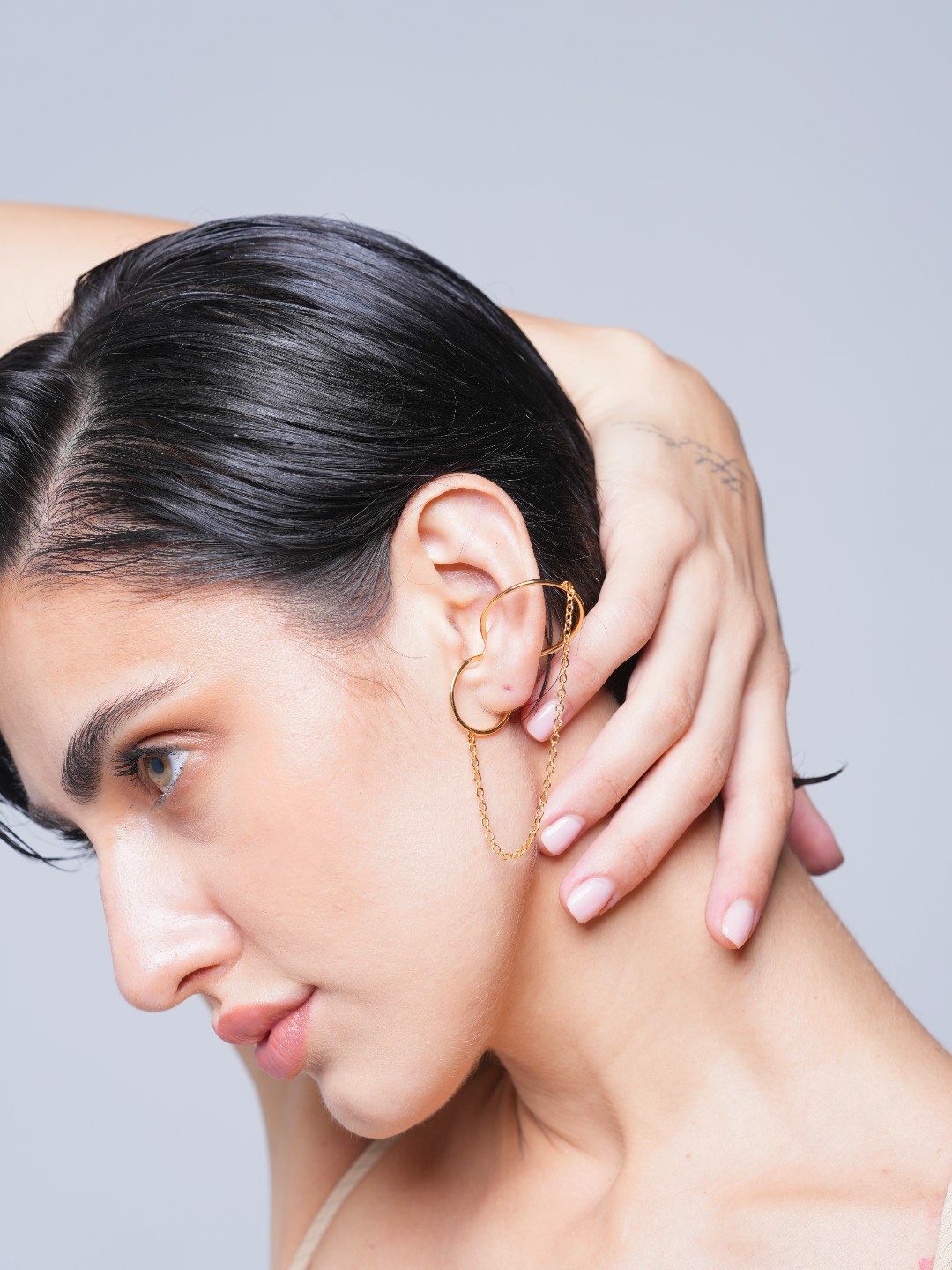 Curve Line Chain Ear Cuff Clip Without Piercing Cuff Earrings