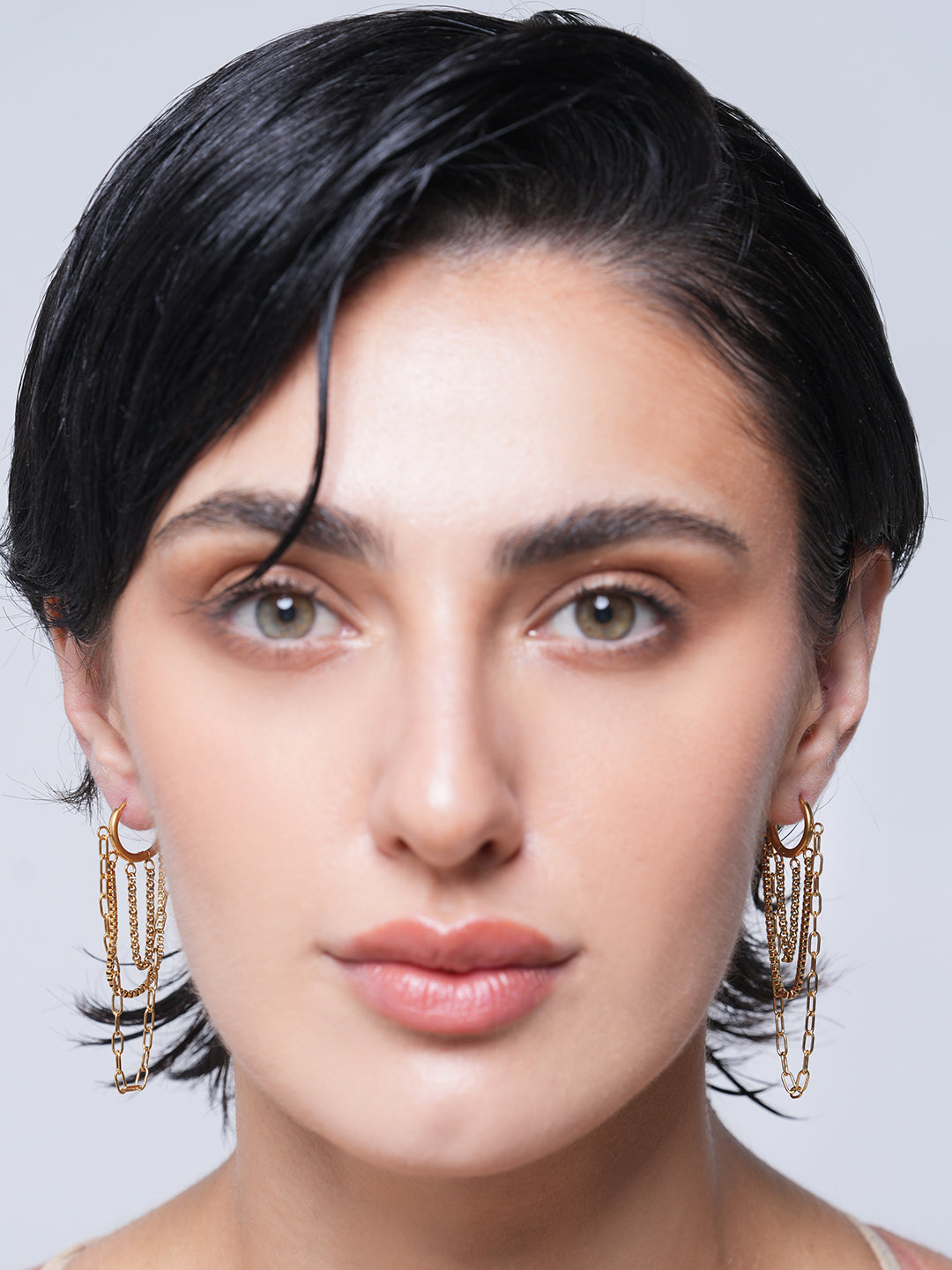 Delicate Chain Hoop Earrings