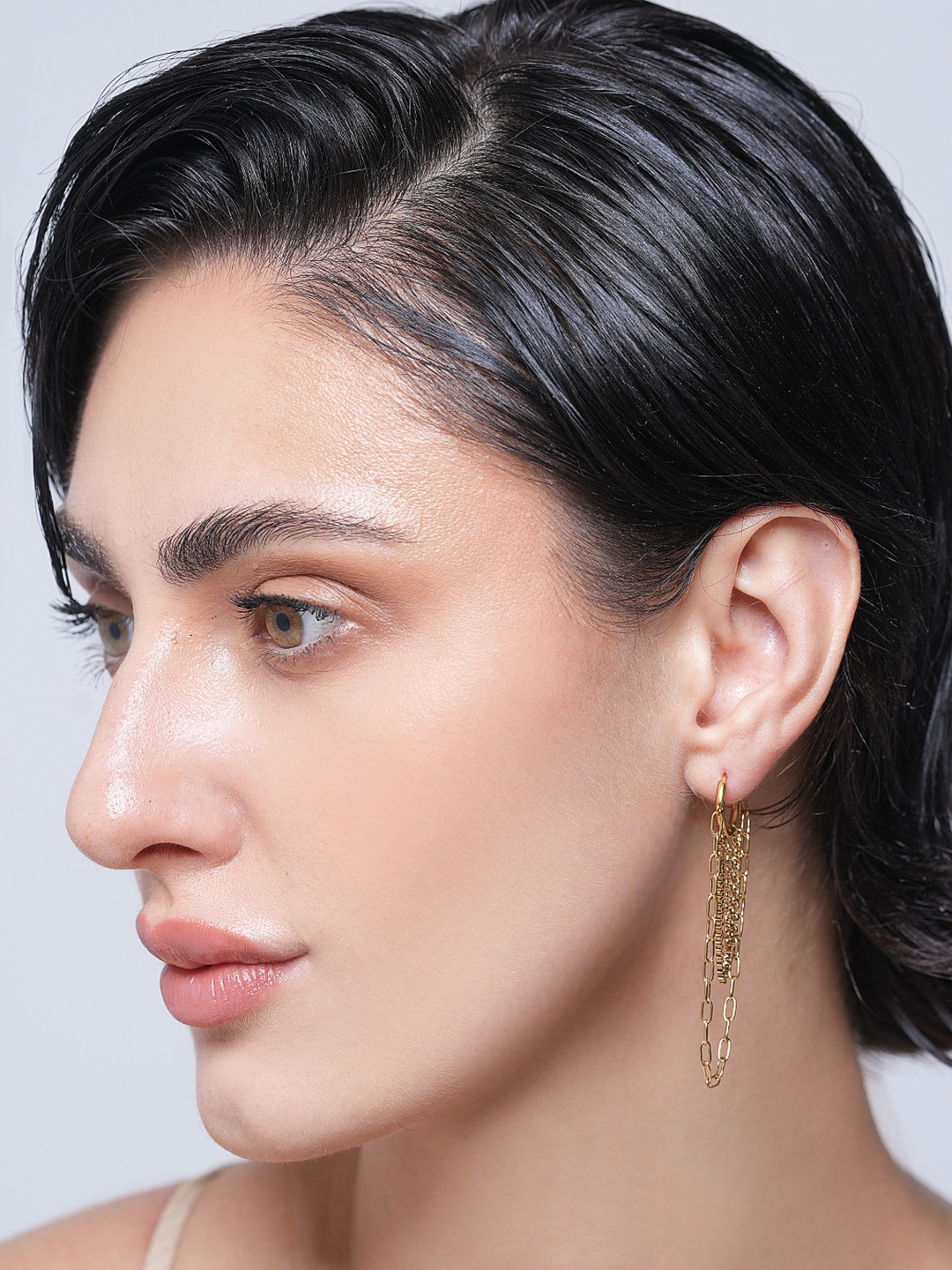 Delicate Chain Hoop Earrings