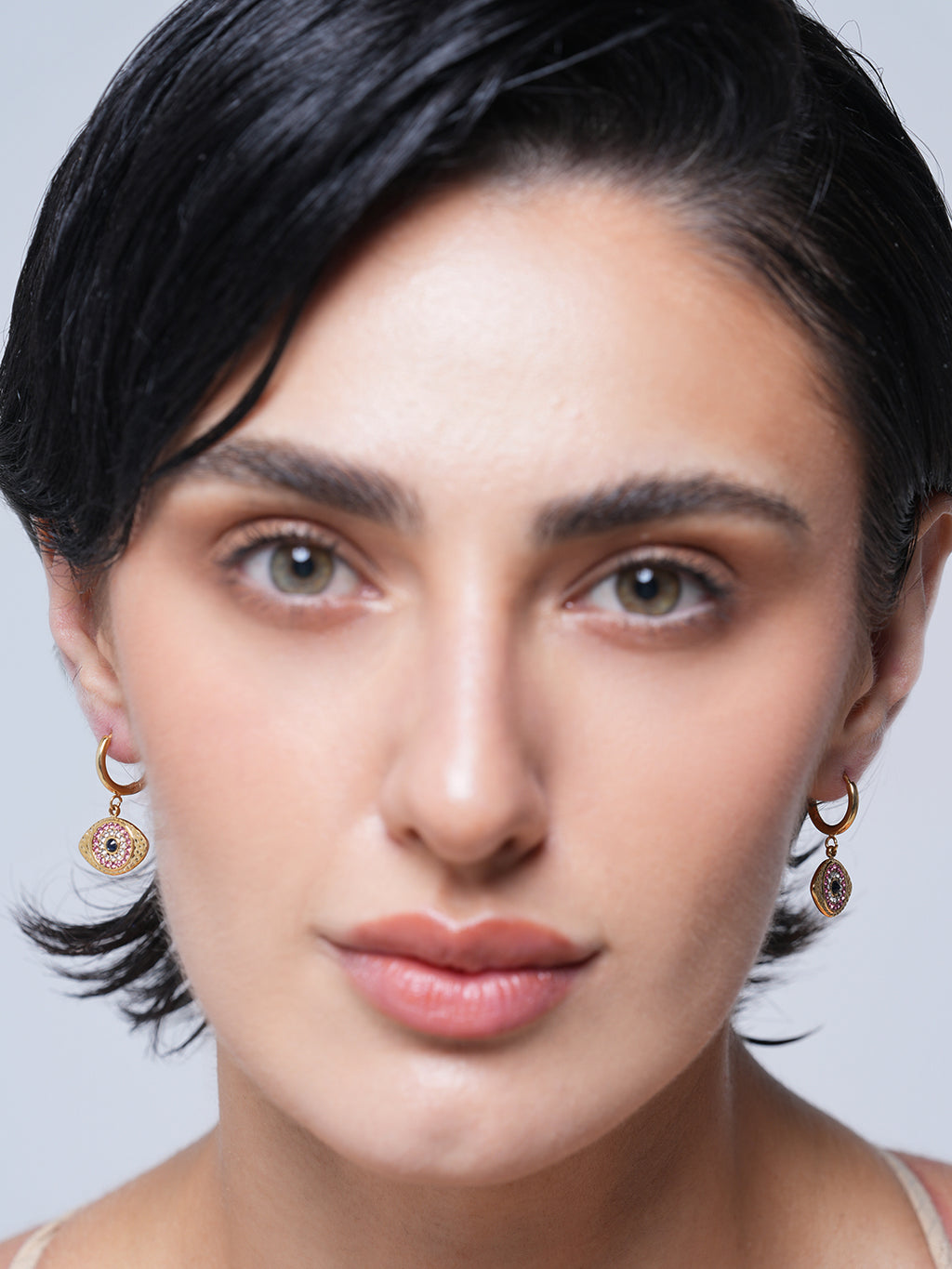Glam Round Eye Earrings