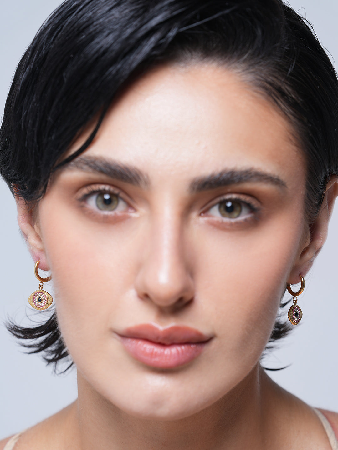 Glam Round Eye Earrings