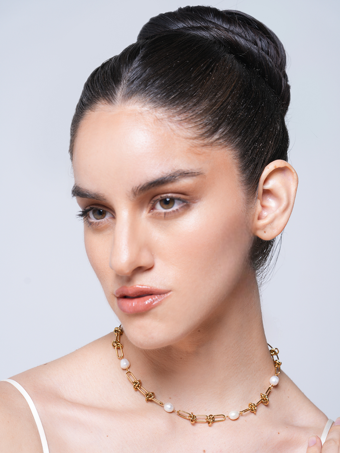 Natural Pearl Stainless Steel Chain with Bracelet