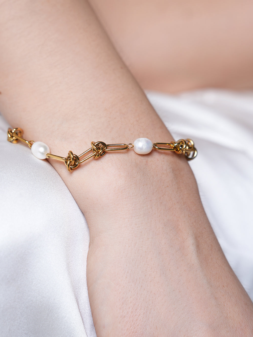 Natural Pearl Stainless Steel Chain with Bracelet