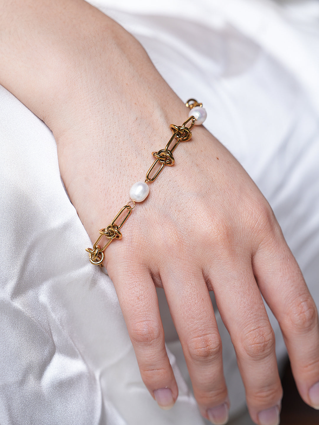 Natural Pearl Stainless Steel Chain with Bracelet