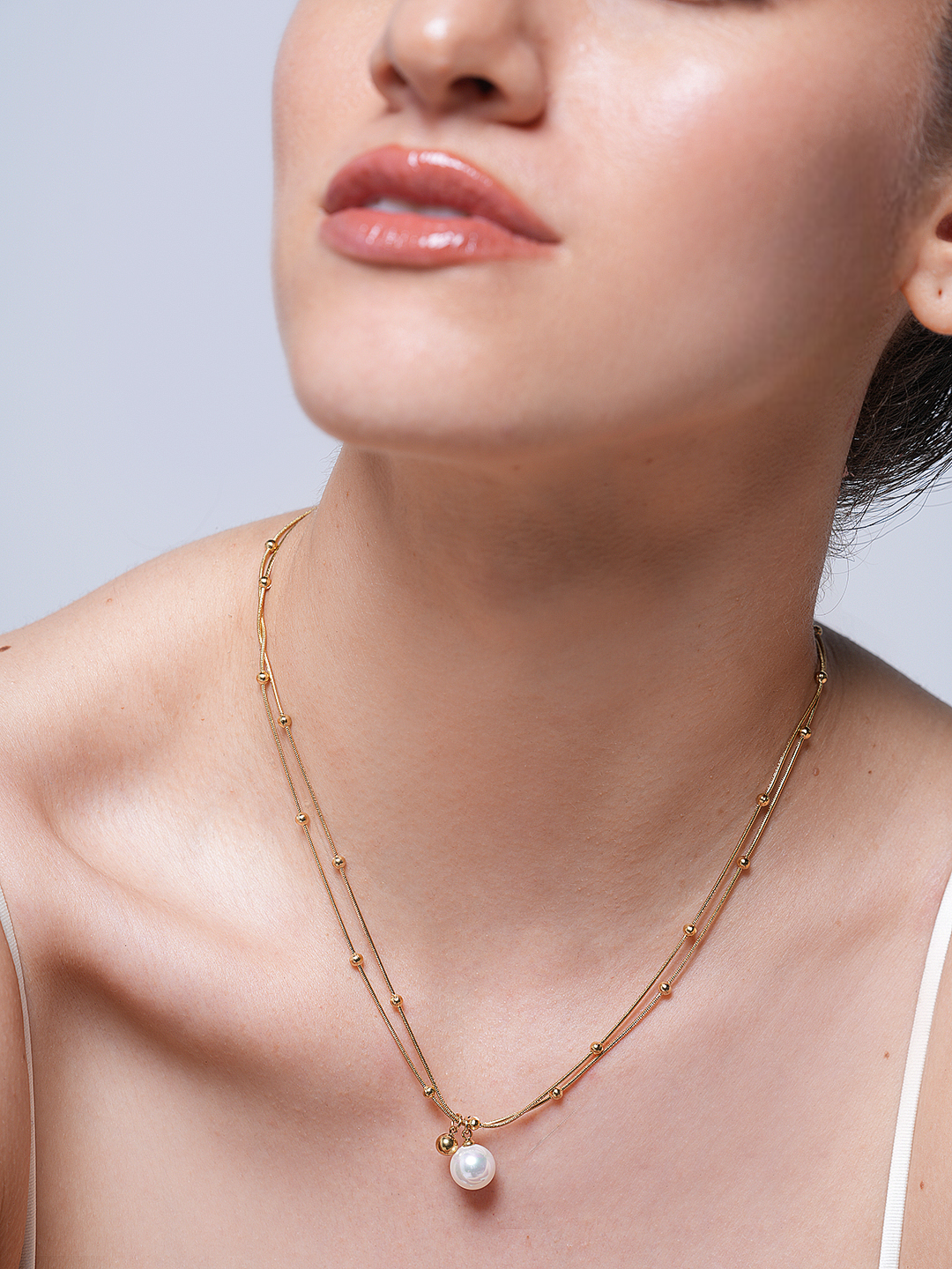 Round Beads Chain Pendant Necklace