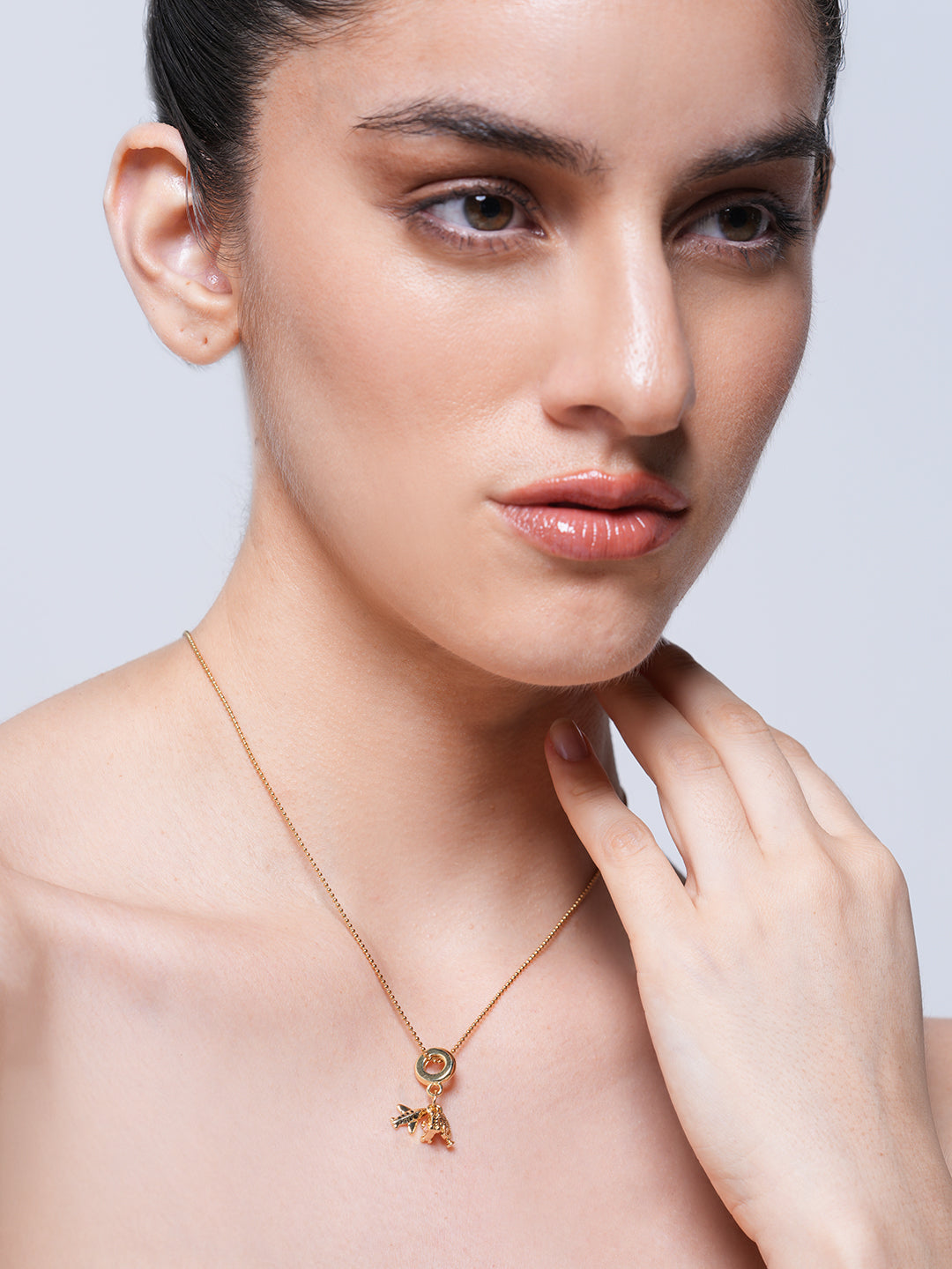 Zircon Camera Globe Diamond Necklace