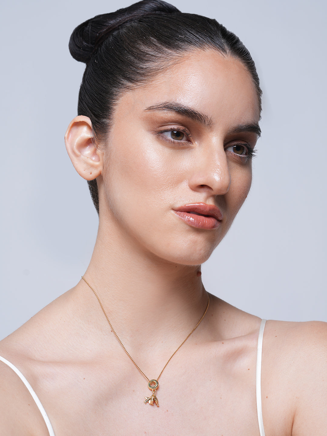 Zircon Camera Globe Diamond Necklace