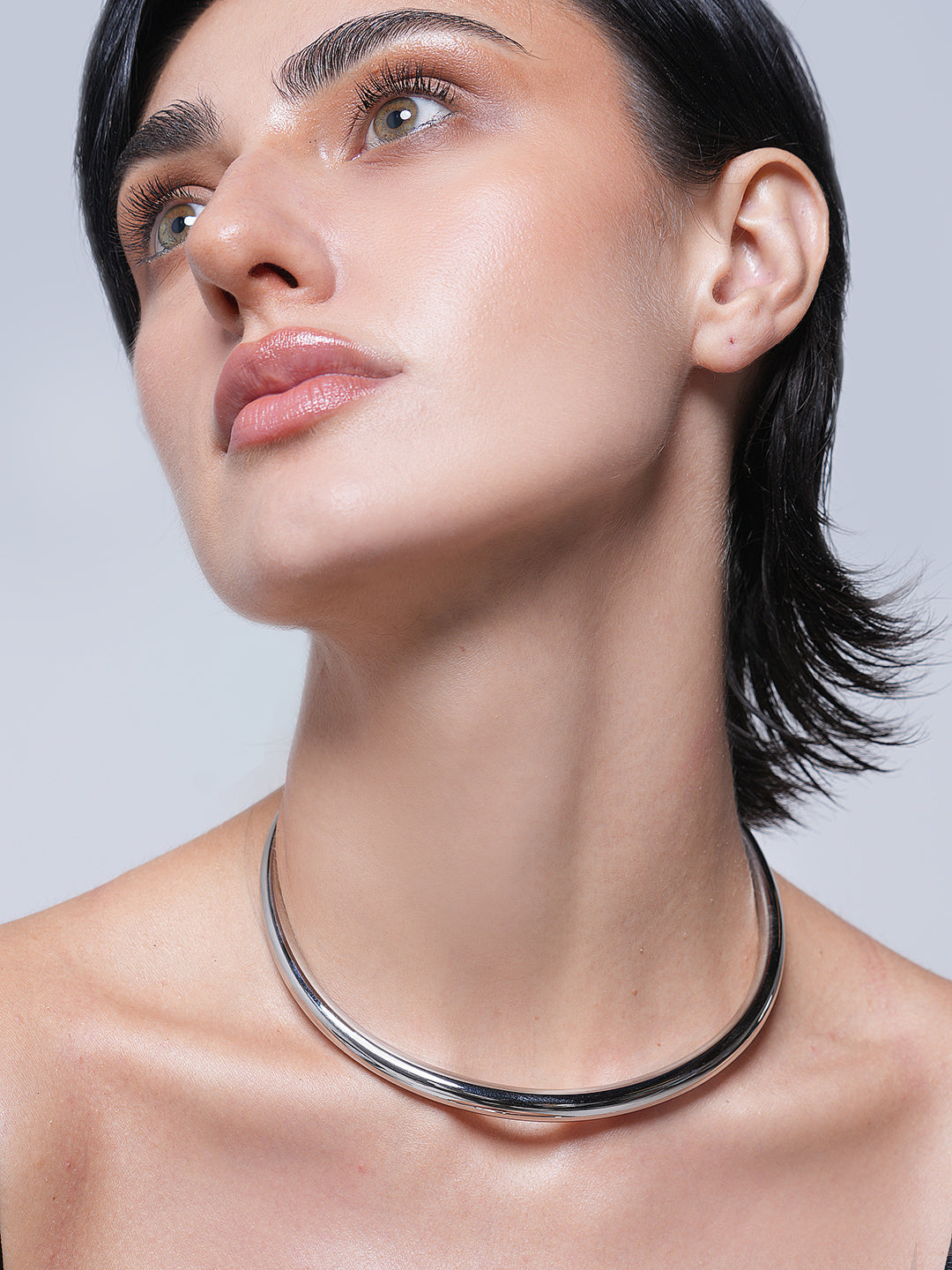Silver Open Choker Necklace