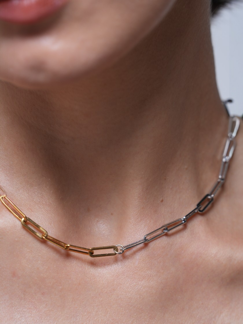 Double Paperclip And Rope Chain Dual Tone Paperclip Chain – CAO JEWELLERY