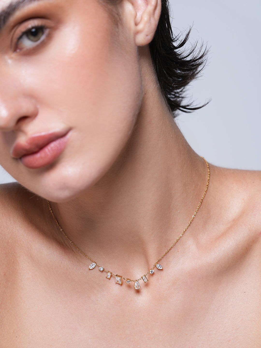 Irregular CZ Necklace