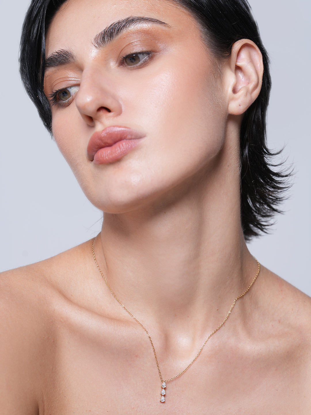 Triple CZ Pendant Necklace