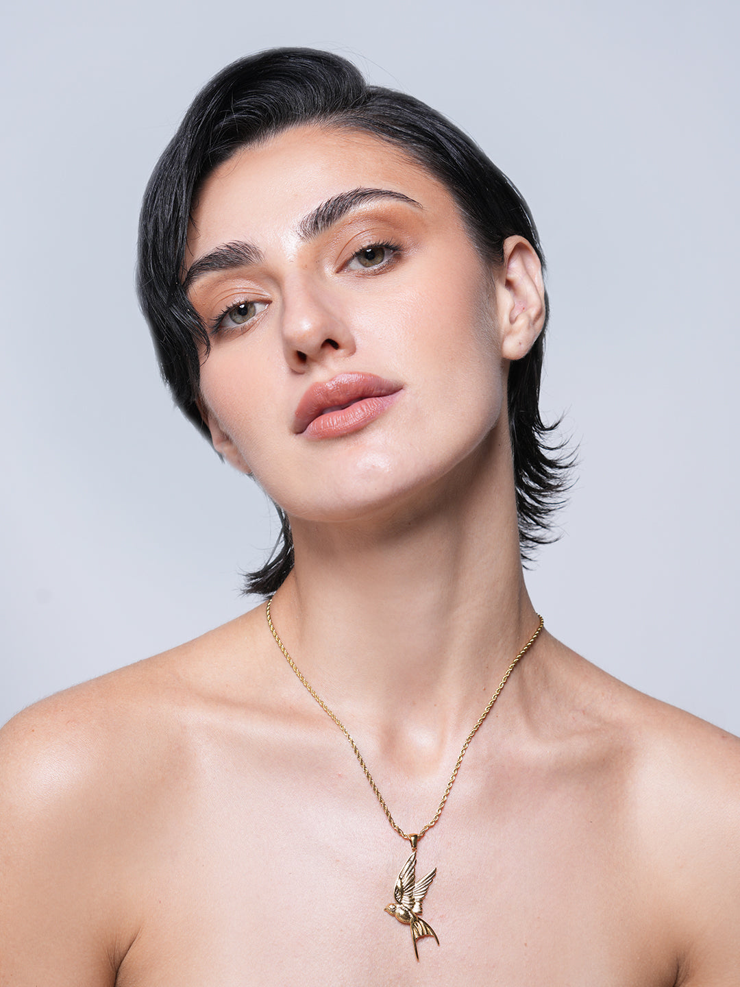 Peace Dove Pendant Twisted Chain Necklace